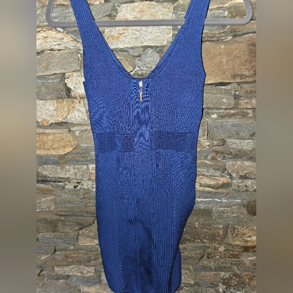 Marciano By Guess Blue Sleeveless Textured Dress - Picture 4 of 7